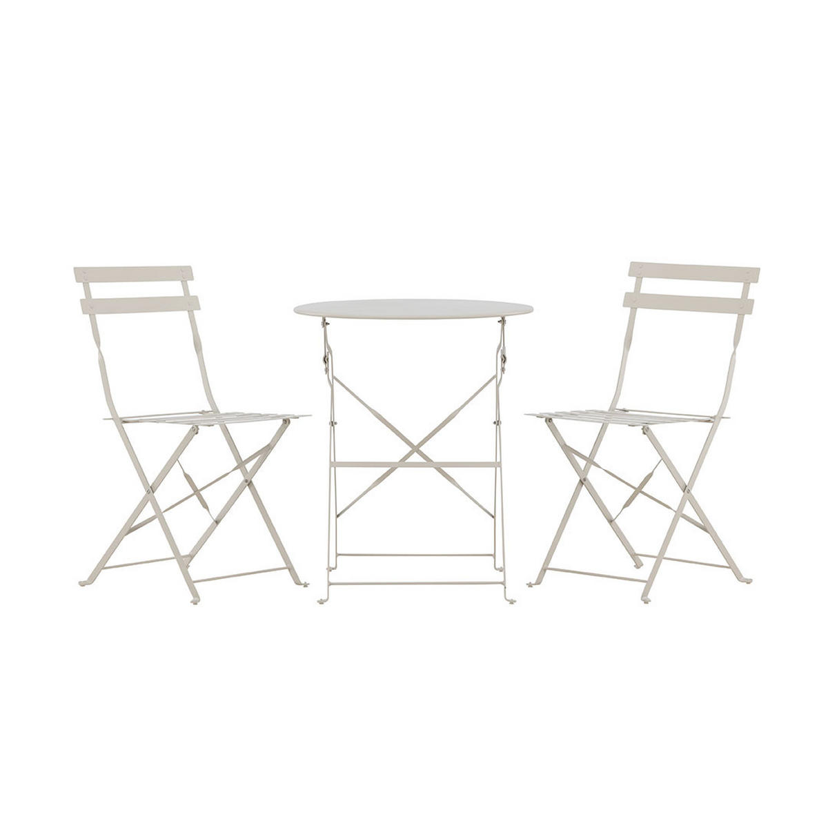 LOUNGE-SET, Tao, Tisch Beige, Metall, 60 x 60 x 71 cm, 3-teilig - Beige, Metall - ebuy24