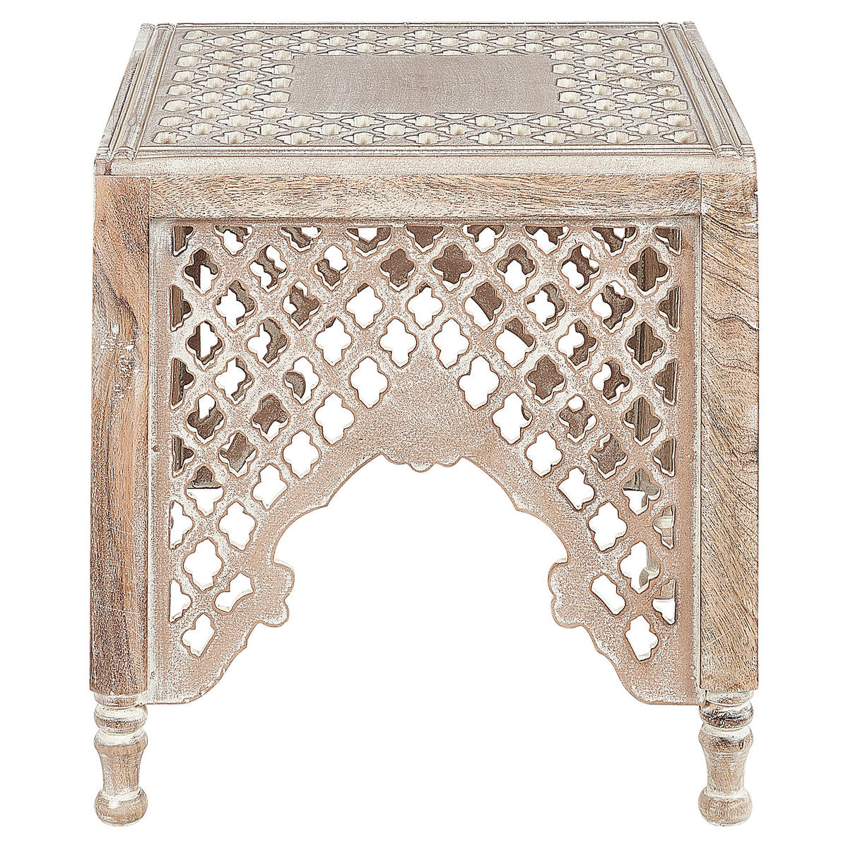 BEISTELLTISCH heller Holzfarbton quadratisch 40/40 cm Kadma - Hellbraun, Holz (40/40/40cm) - Beliani