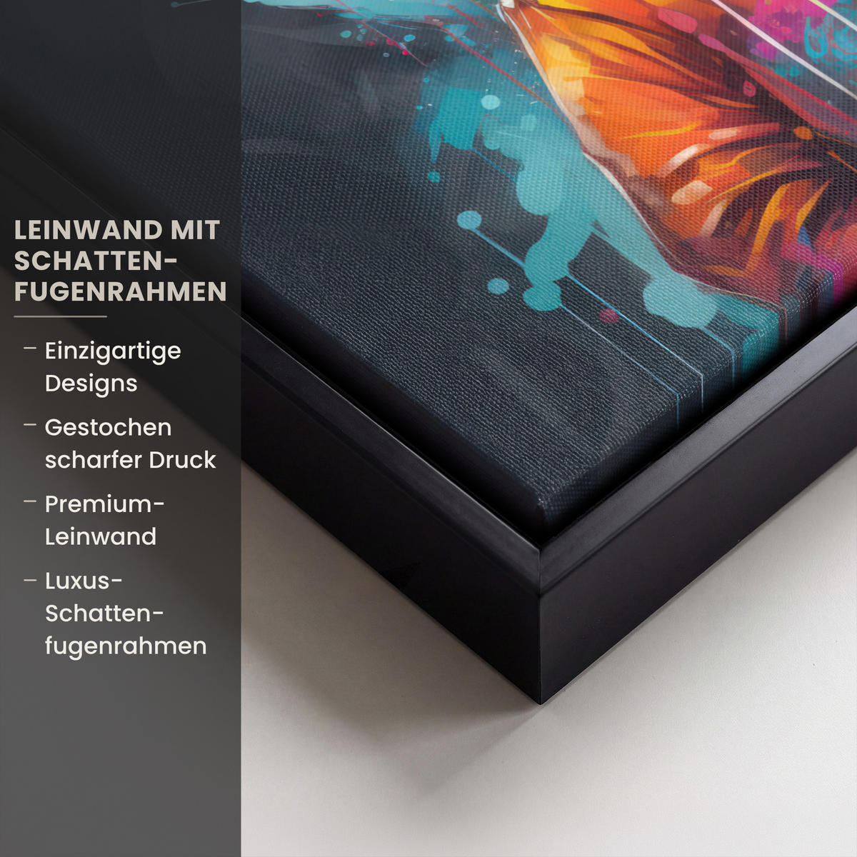 LEINWAND Bilder mit Rahmen - Panda - Jacke - Graffiti - Orange - 40x30 - Orange, Textil (40/30cm) - MuchoWow