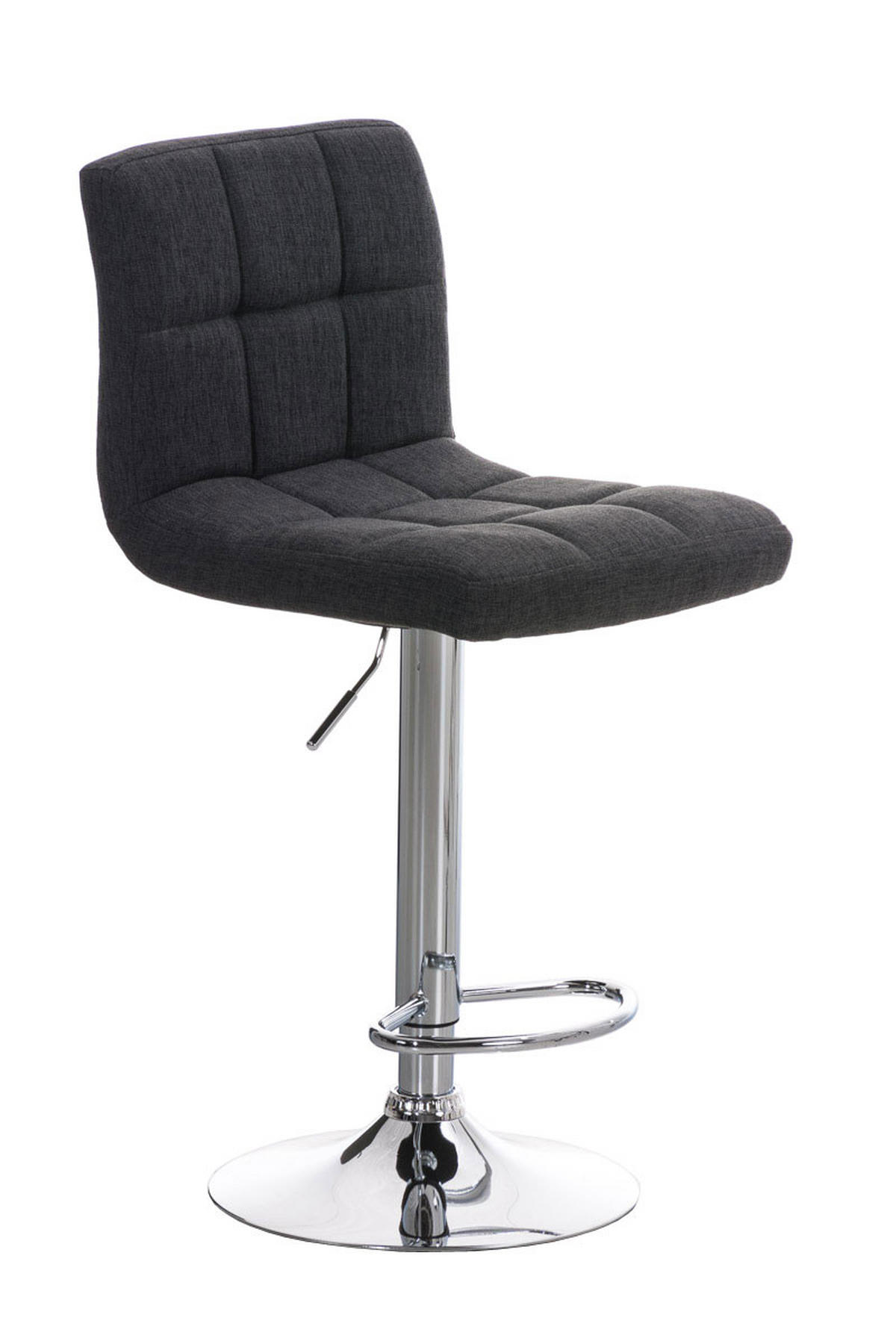 BARHOCKER Rezar Stoff Dunkelgrau Silber - Dunkelgrau, Textil/Metall (46/94/47cm) - DELUKE