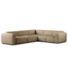 ECKSOFA mit Rundecke - Taupe/Schwarz, Kunststoff/Textil (325/260cm) - home24