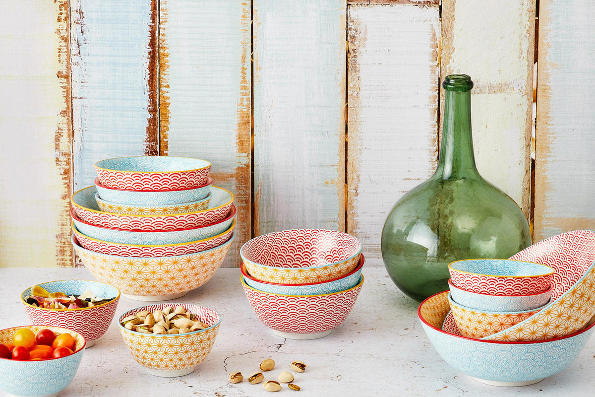 KOMPLETTSERVICE Pattern - 42er-Set - Color - Blau, Keramik (1/1/1cm) - Björn