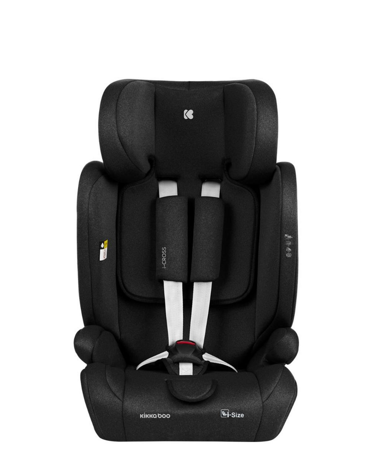 KINDERSITZ i-Cross i-Size schwarz (76-150cm) Isofix Top Tether Kopfstütze Gurt - Schwarz, Kunststoff (40/56/49cm) - Kikka boo