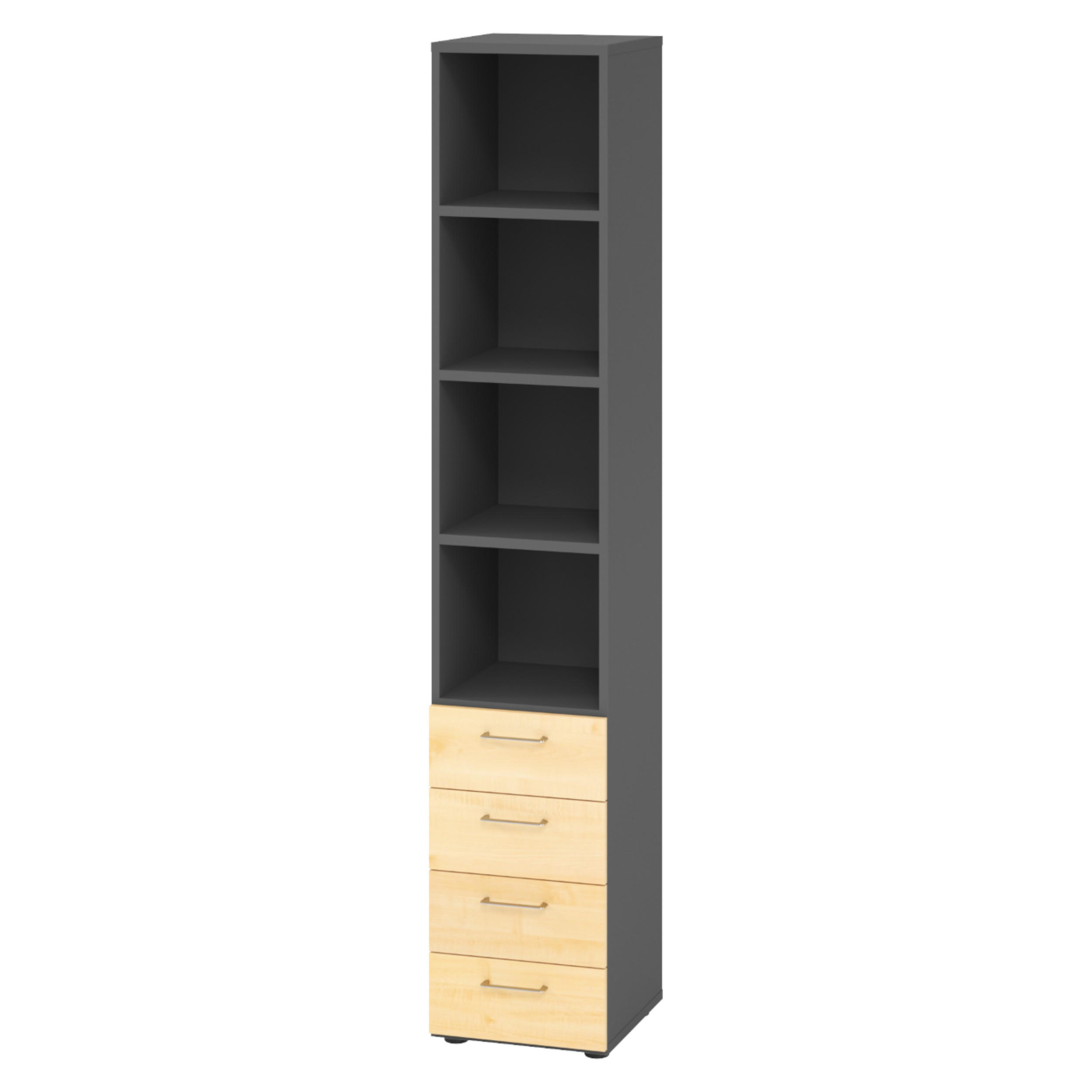 bümö Regal Graphit, Ahorn 40x215.6x42 cm