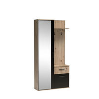 GARDEROBENSCHRANK RAMO 97/195/30 Modern Garderobenschrank Eiche Artisan - Schwarz/Eiche Artisan, Holzwerkstoff (97/195/30cm) - MASSENO