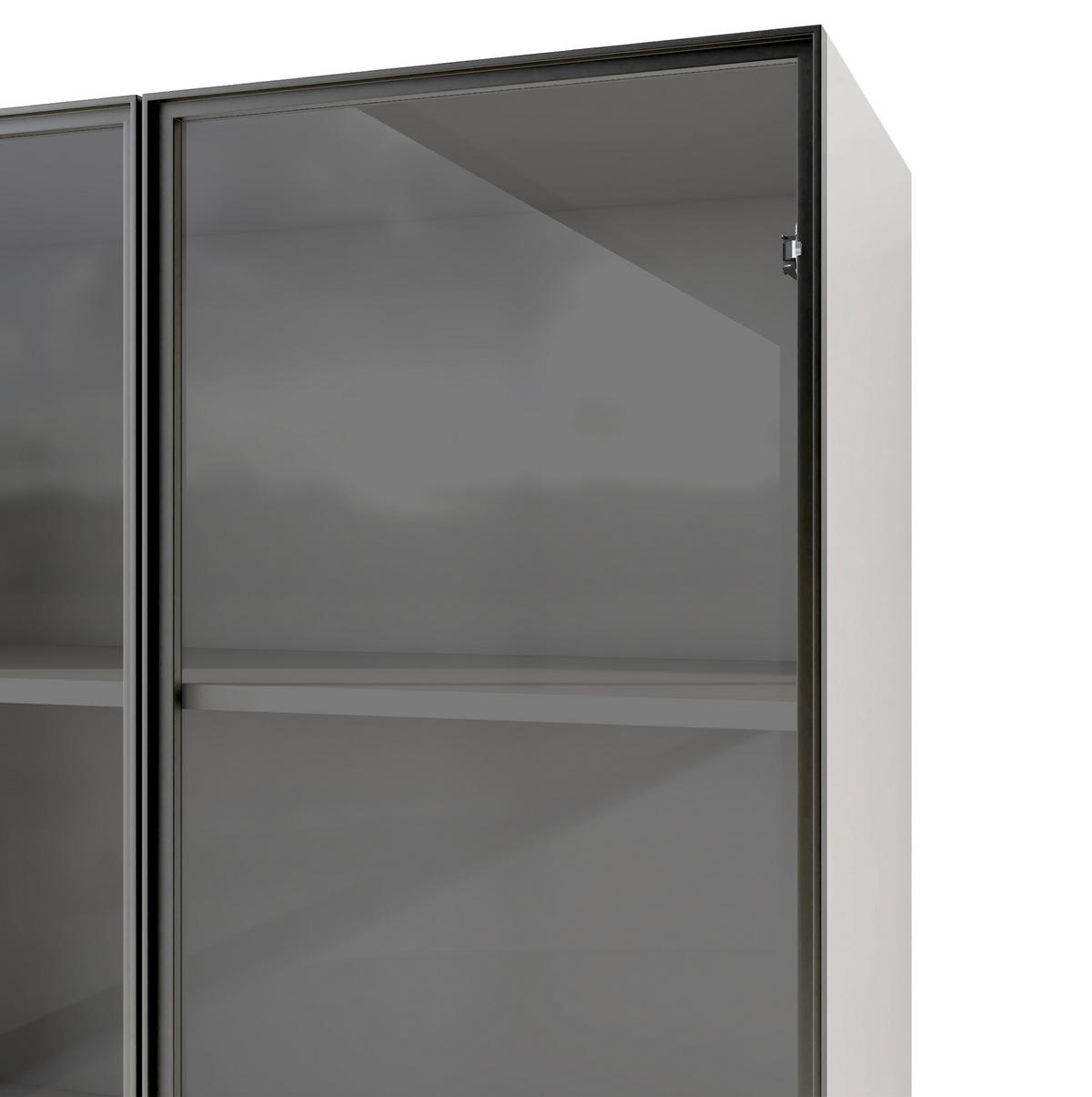 VITRINE 60/40/160 cm aus Spanplatte mit LED-Beleuchtung und 2 Schubladen Weiß - Weiß, Holzwerkstoff (60/160/40cm) - Modenvie