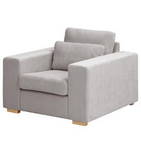 SESSEL - Buchefarben/Hellgrau, Holz (104/85/104cm) - home24