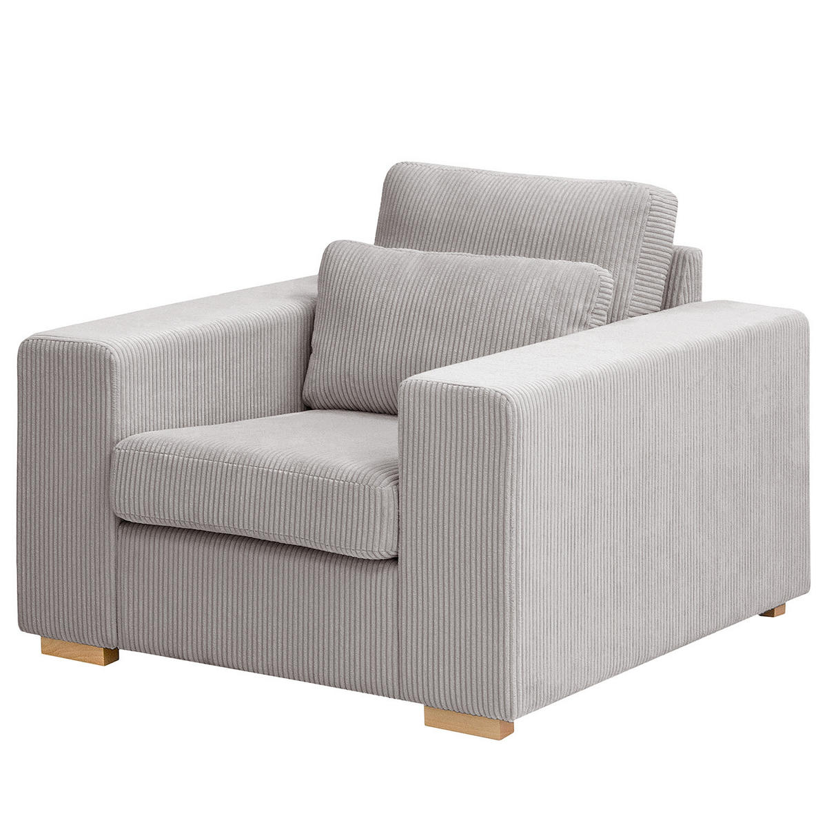 SESSEL - Buchefarben/Hellgrau, Holz (104/85/104cm) - home24