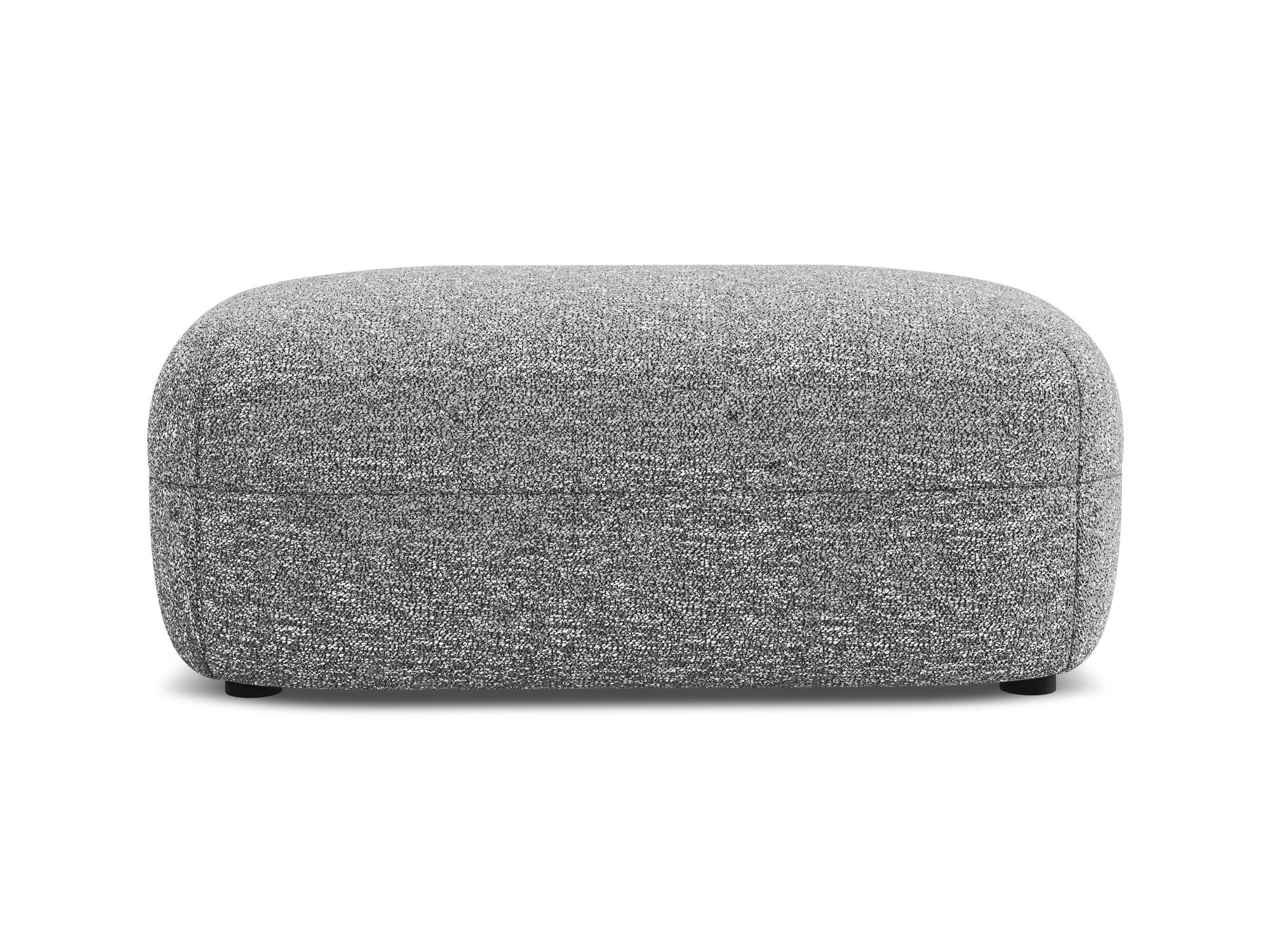 POUF Strukturstoff Stoff Grau - Hellgrau/Schwarz, Kunststoff/Textil (92/40/48cm) - Makamii