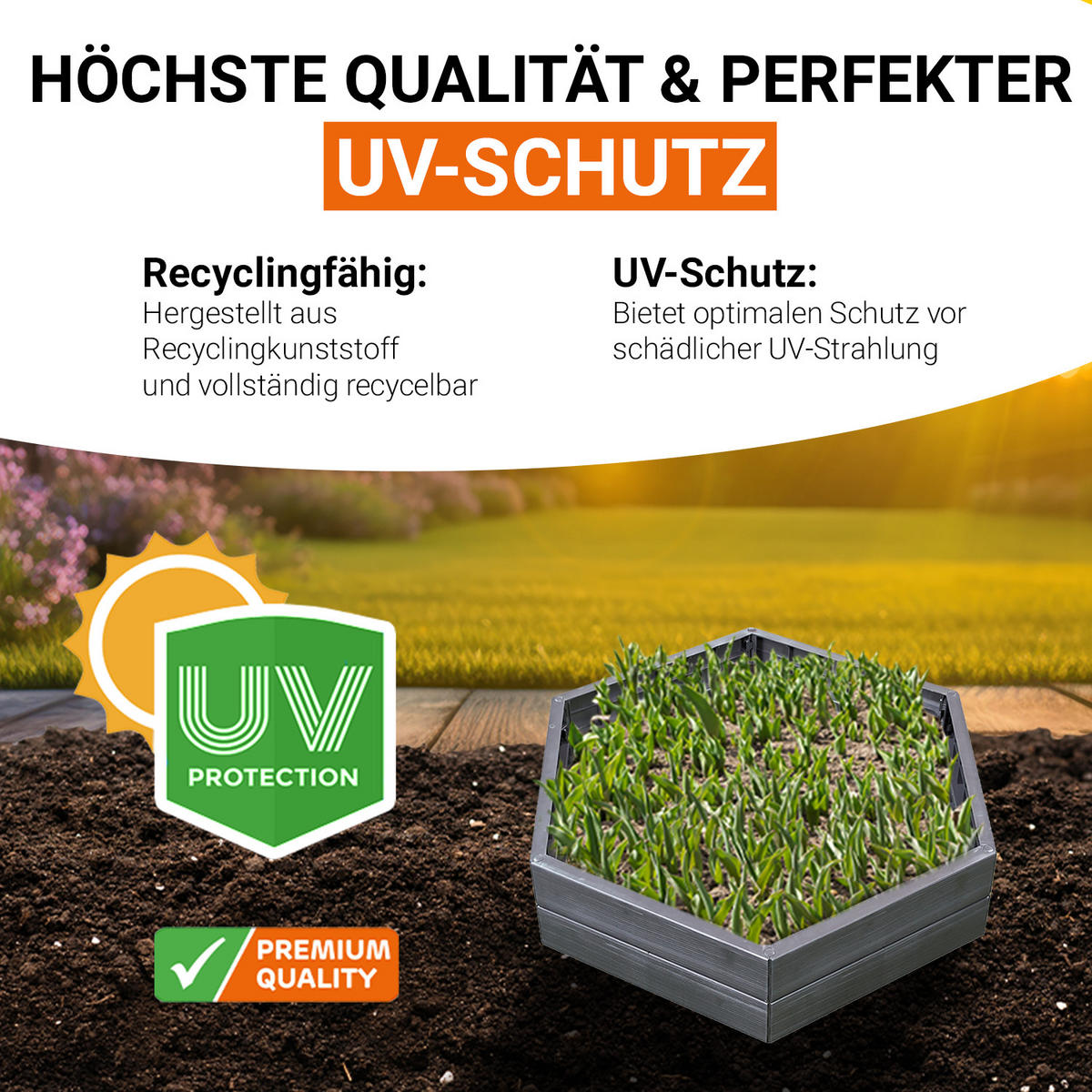 HOCHBEET-SYSTEM L, 6 Paneele inkl. Verbinder - Braun, Kunststoff (110/25/110cm) - GARANTIA