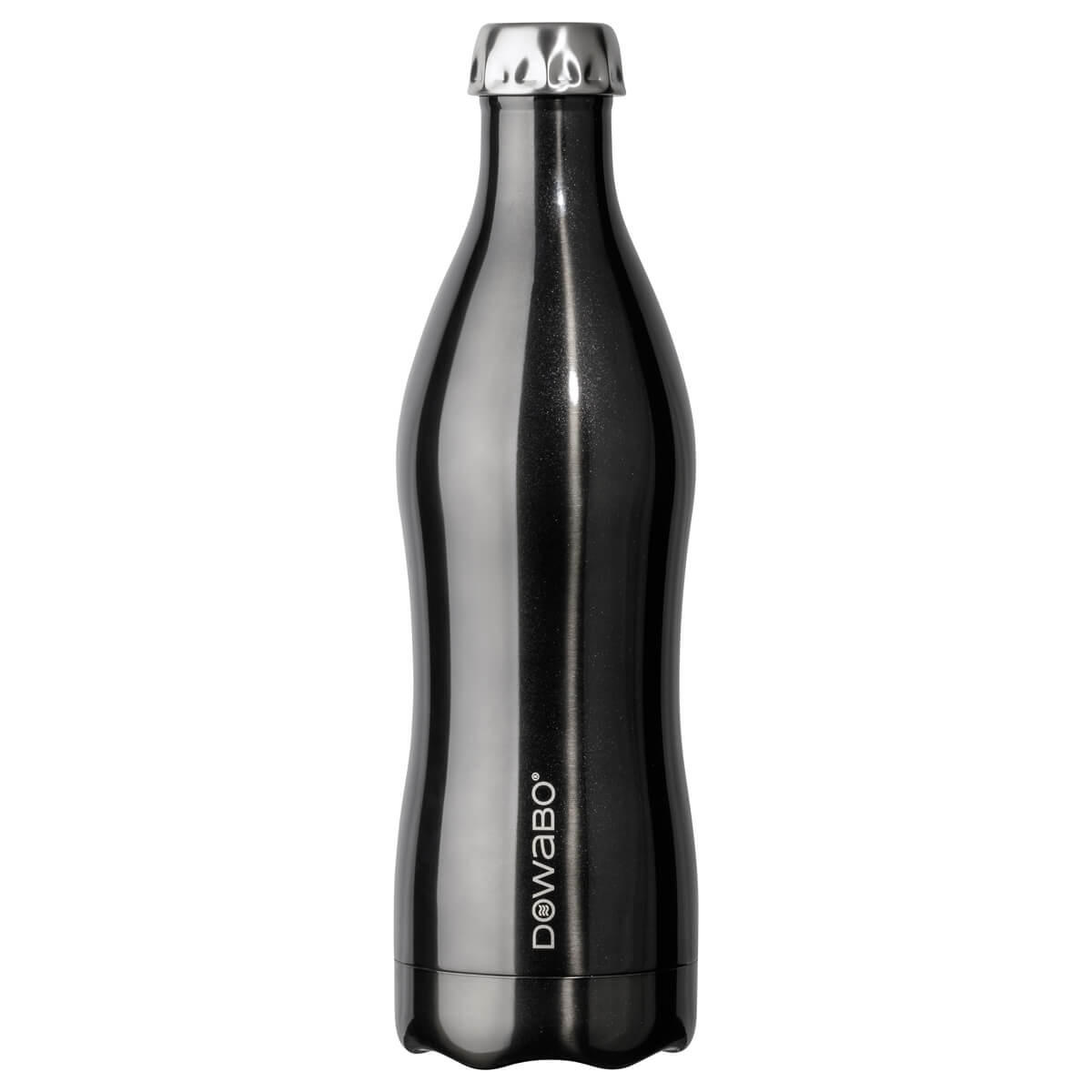 ISOLIERFLASCHE Dowabo - Schwarz Hochglanz, Metall (0.75L) - Dowabo