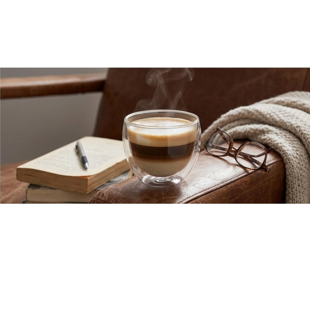 Thumbnail - Jung Cappuccino, Transparent, Glas, 0.3 L, Rund, doppelwandig, Essen & Trinken, Gläser, Trinkgläser