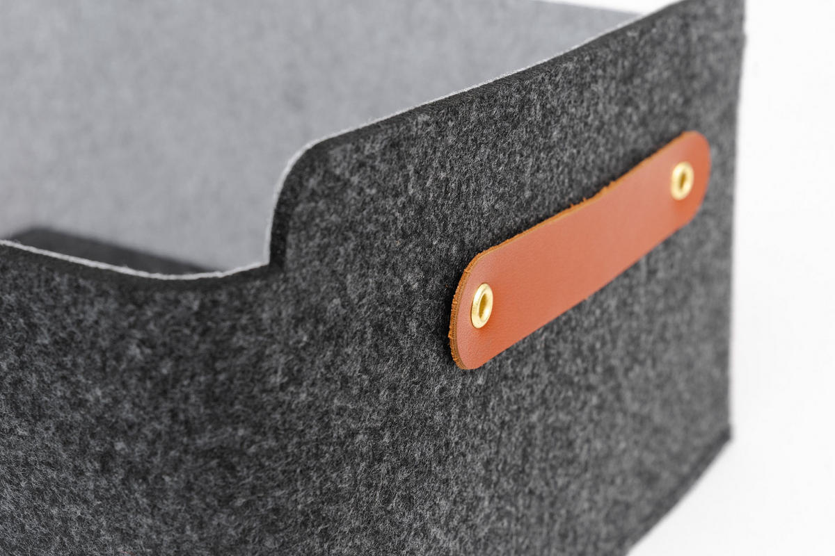 AUFBEWAHRUNGSBOXEN 2er-Set - Dunkelgrau, Textil (31/15/31cm) - Miqio Design