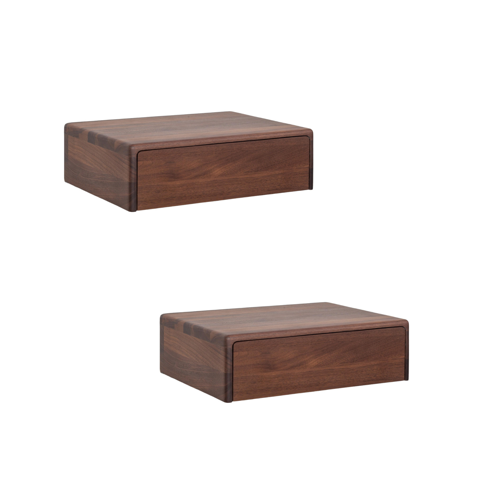 NACHTTISCH Frank 2er Set, Walnuss - Braun, Holz (40/12/30cm) - WOODEK