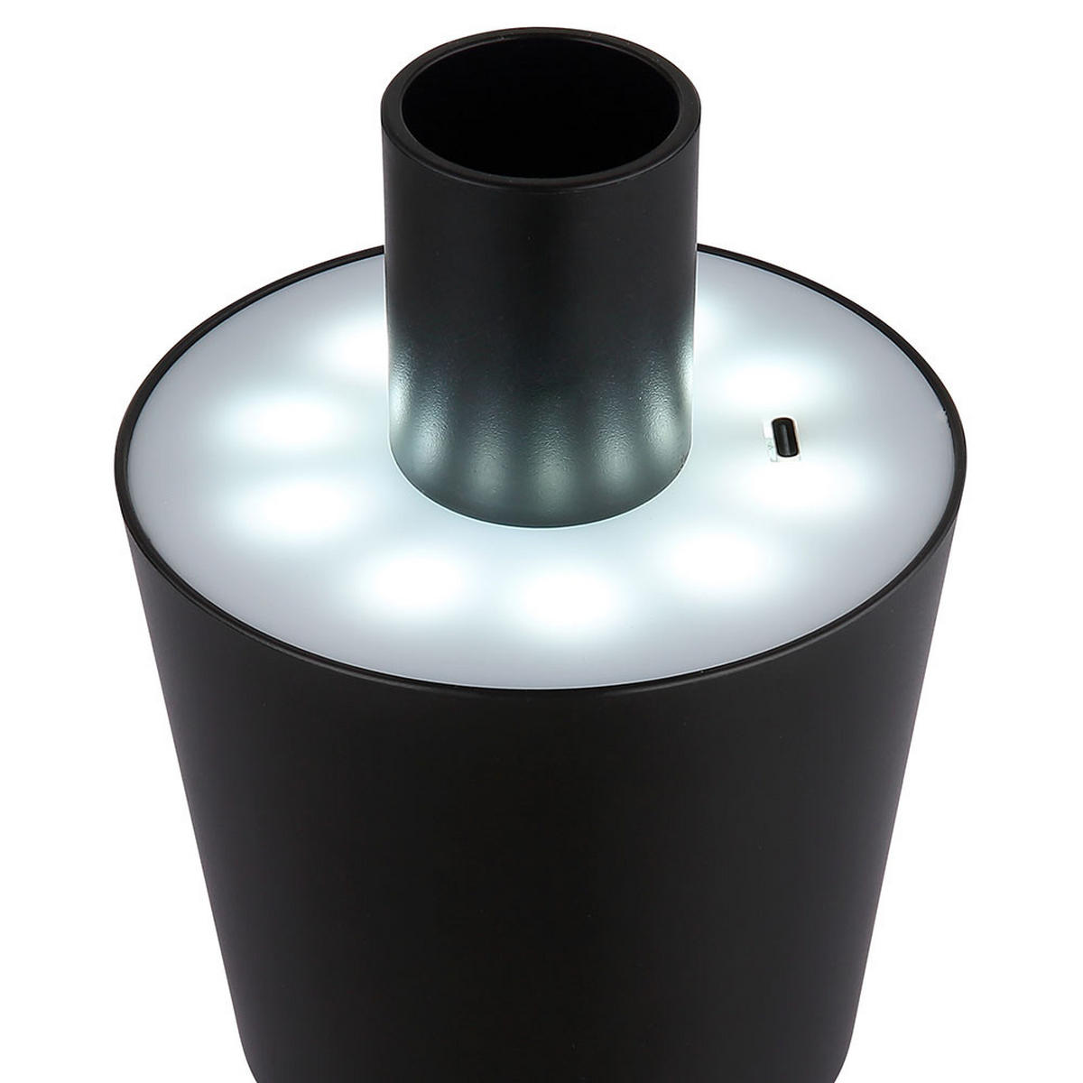 LED TISCHLEUCHTE Kunststoff Schwarz - Schwarz, Kunststoff (10.5/10.5/14cm) - Globo Lighting