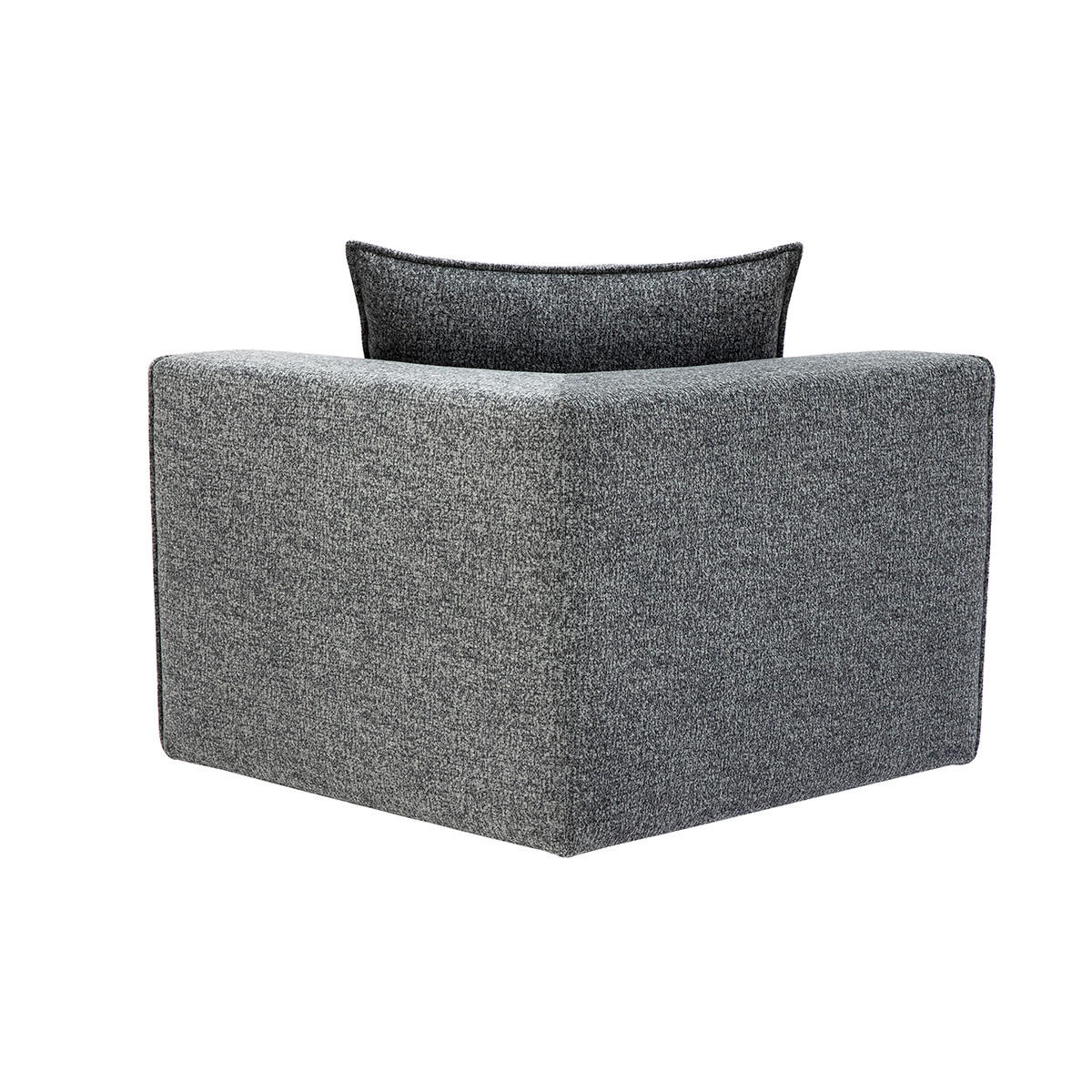 ECKMODUL Sofa Dunkelgrau Meliert Links KERRY - Dunkelgrau, Textil (89.5/64/89.5cm) - Miliboo