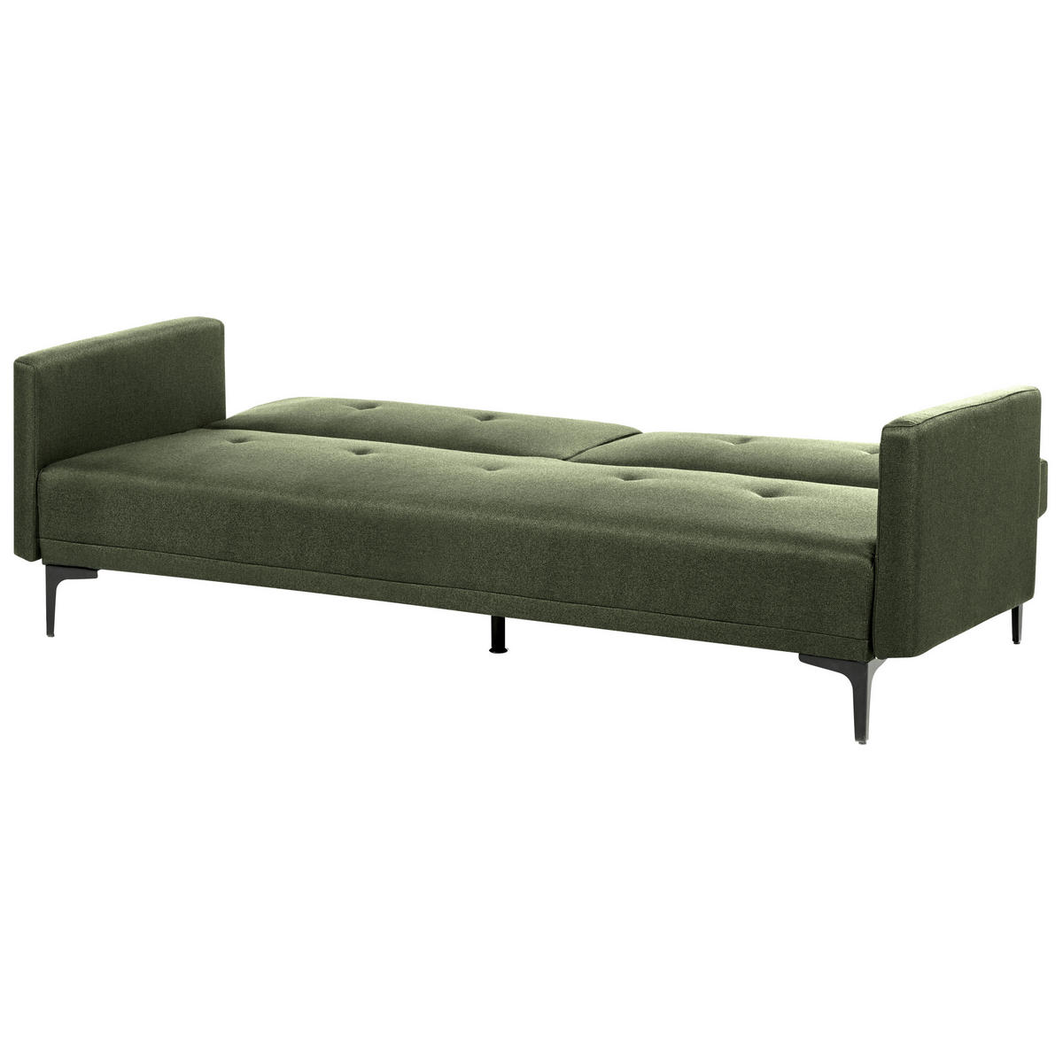 3-SITZER-SCHLAFSOFA dunkelgrün/schwarz Lucan - Schwarz/Grün, Textil (191/75/91cm) - Beliani