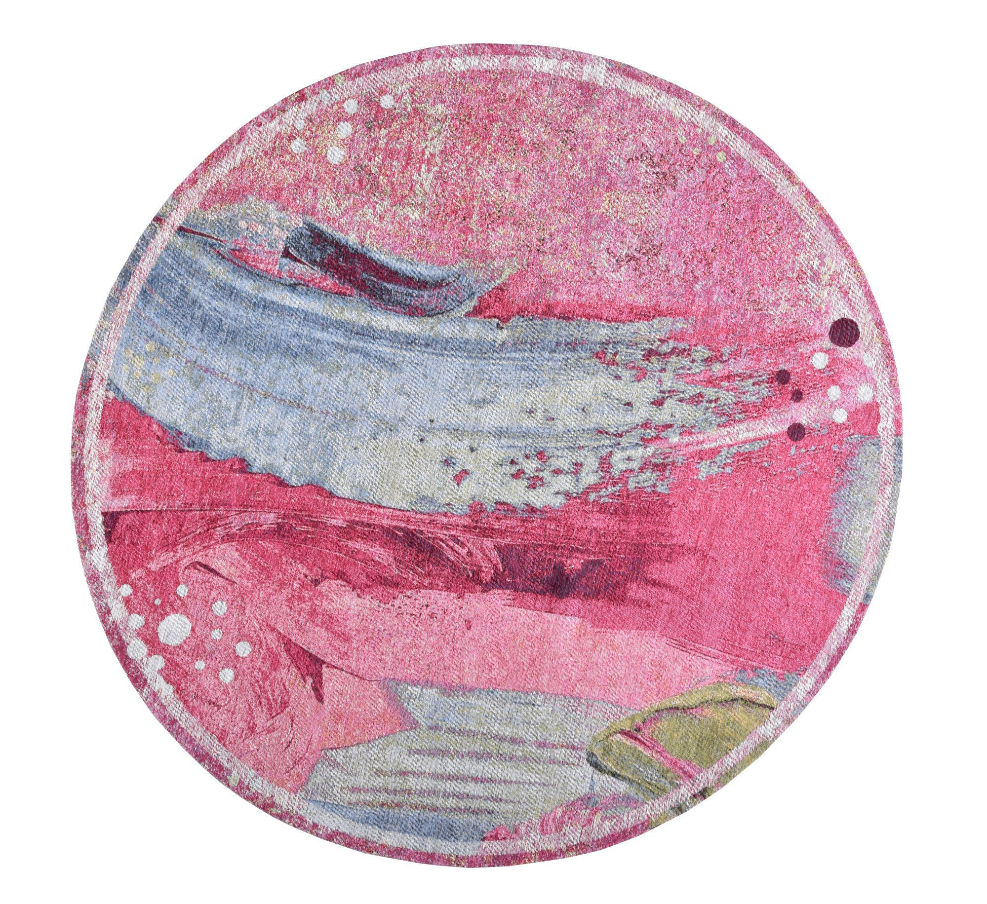 FLACHWEBETEPPICH Cosima 100x100 cm - Pink, Textil (100/100cm) - Gino Falcone