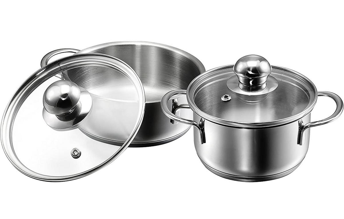 TOPFSET Parvus, Edelstahl, Induktion, 2-teilig, 12 + 14 cm - Edelstahlfarben, Metall - KOPF