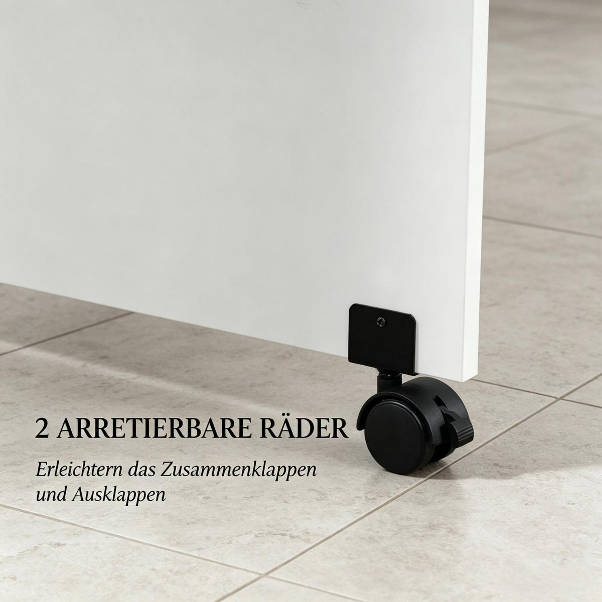 KLAPPTISCH 75-140/75/74 cm mit Rollen DE-39948 Weiß - Weiß, Holzwerkstoff (75/140/74cm) - ComfortXL