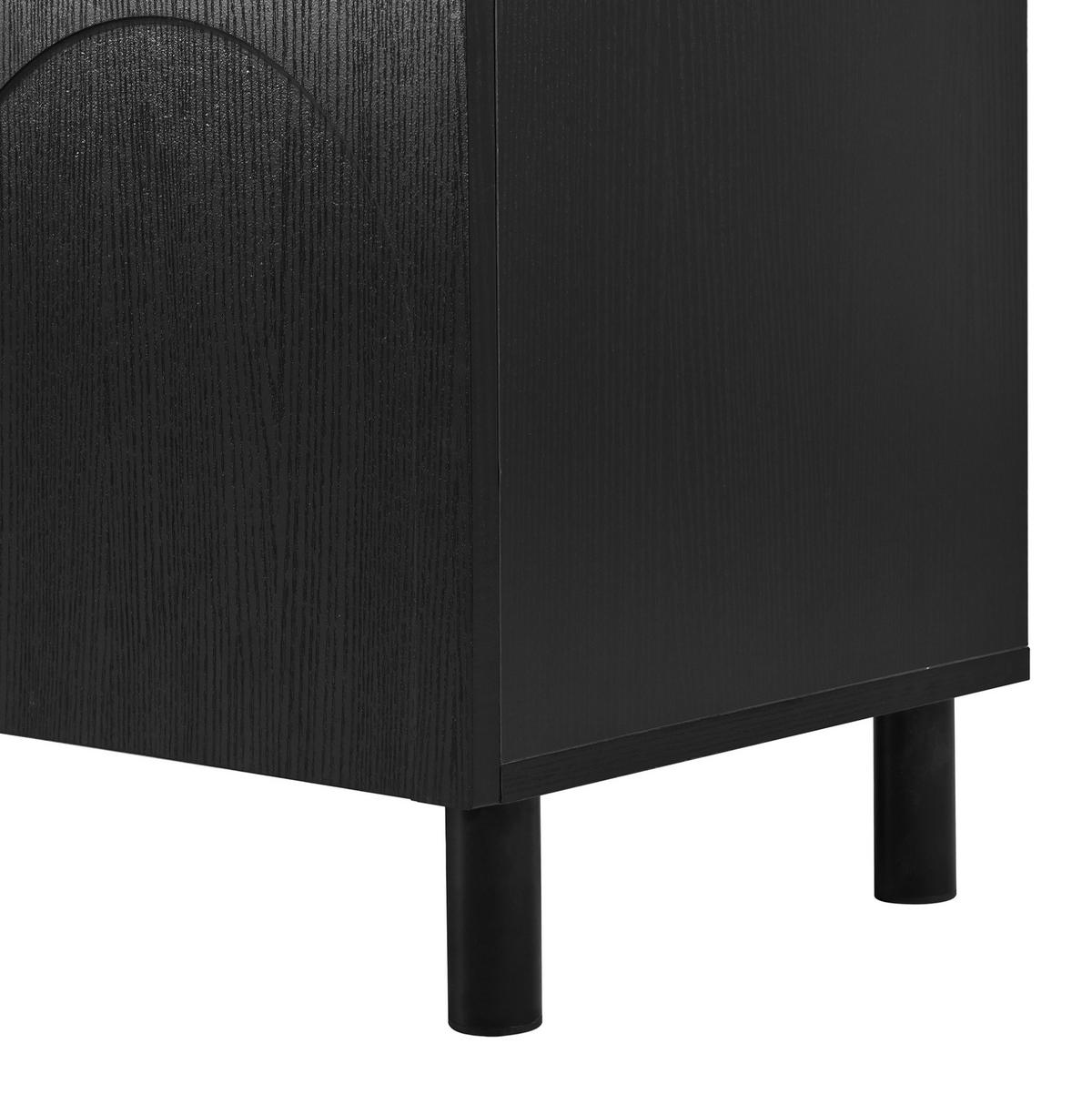 TV-ELEMENT mit 5 Türen 180 x 38 cm MDF Schwarz - Schwarz, Holzwerkstoff (38/45/180cm) - Beauniv