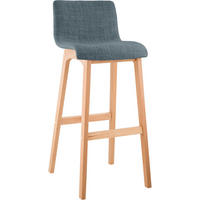 BARHOCKER Tenar Stoff Blau Braun - Blau, Textil (41/102/46cm) - DELUKE