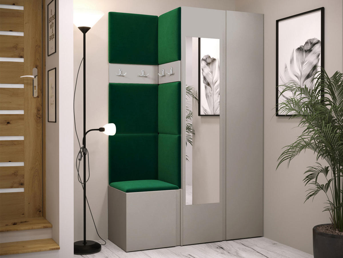 GARDEROBEN-SET Orion XXVI - Kaschmir/Grün, Holzwerkstoff/Kunststoff (116/186/46cm) - MIRJAN24