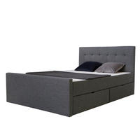 POLSTERBETT mit Stauraum 180/200 cm in Anthrazit Grau - Anthrazit/Grau, Textil (180/200cm) - Homestyle4u