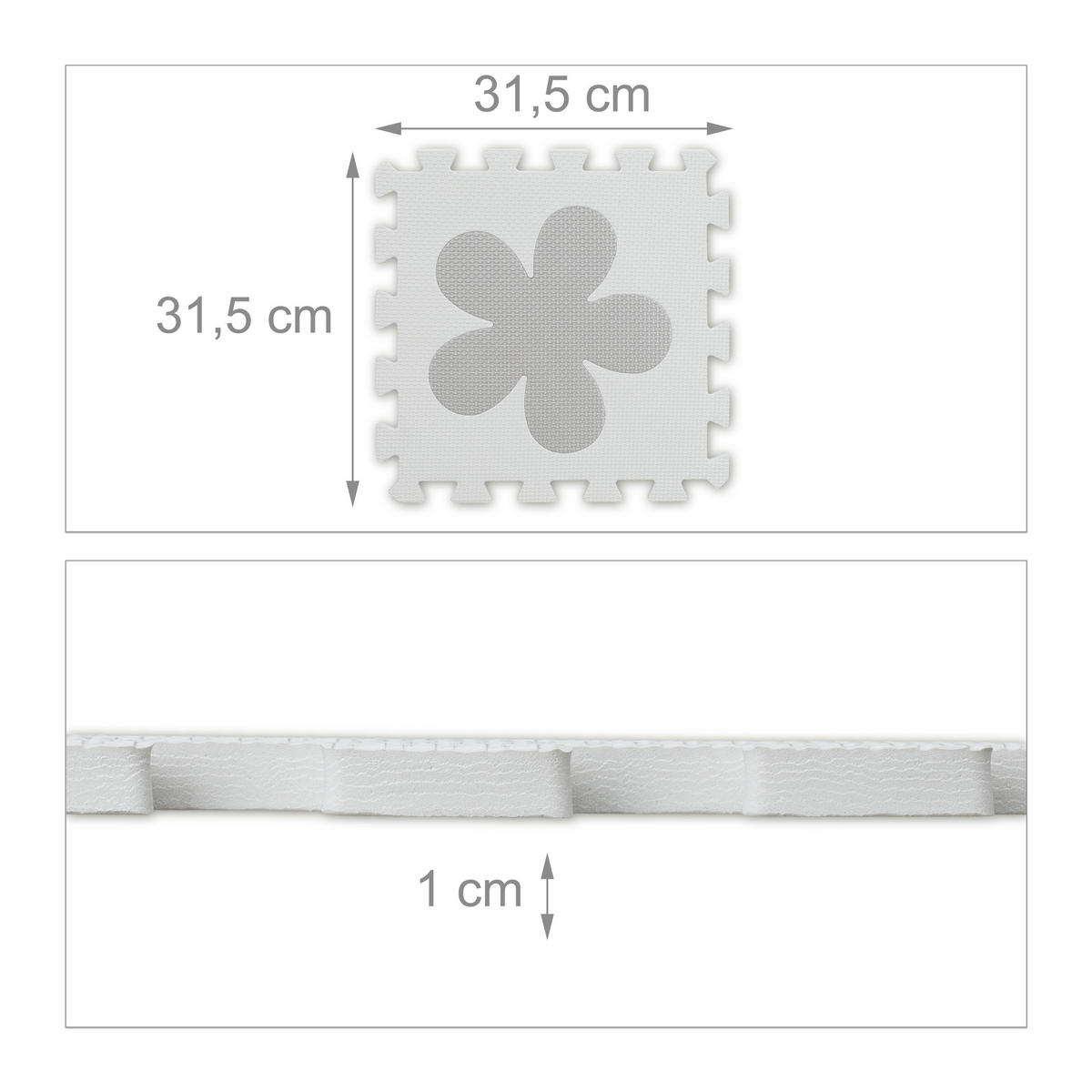 52-TLG.PUZZLEMATTE - Grau, Kunststoff (31.5/31.5cm) - Relaxdays