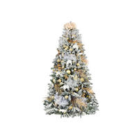 WEIHNACHTSBAUM künstlicher 240 cm, SAMTELEGANZ II, mit 203-teiligem Weihnachtsbaumschmuck, inkl. Metallständer und Aufbewahrungsbox - Champagner/Goldfarben, Kunststoff/Textil (137/240cm) - LAALU
