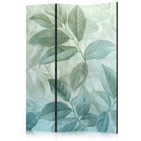 PARAVENT Einseitig Bedruckter 3-tlg 135x172 cm Natur Bl tter - Blau, Holz/Textil (135/172/3cm) - Muralo