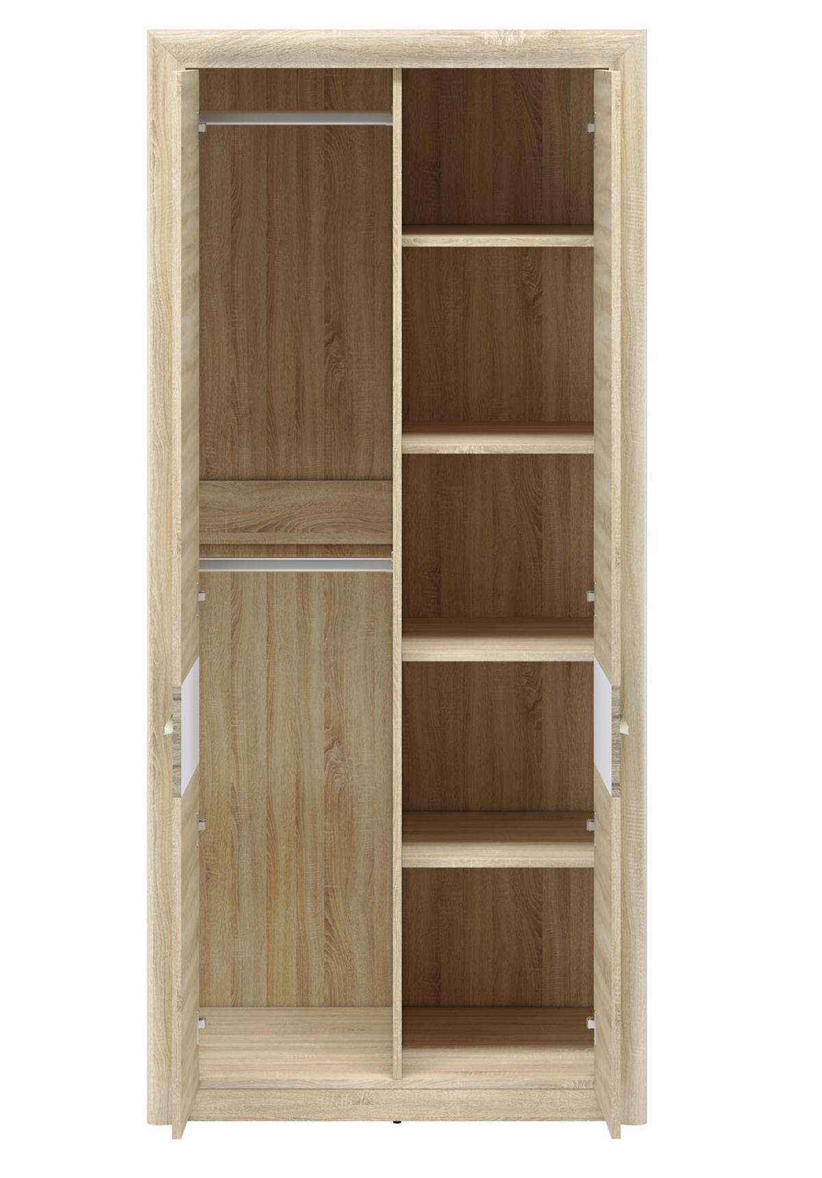 KLEIDERSCHRANK Castel Sonoma Eiche / Sonoma EIche Trüffel 92 / 66 / 201cm - Braun/Sonoma Eiche, Holz/Holzwerkstoff (92/201/66cm) - Feldmann-Wohnen