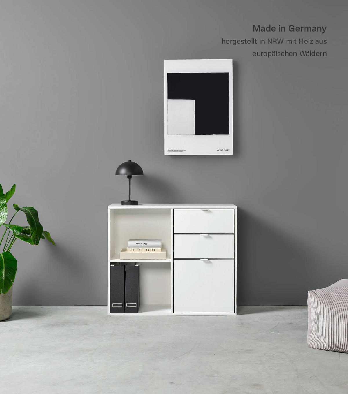 AKTENREGAL Der Verstauer - Weiß, Holzwerkstoff (108/75/35cm) - Mokebo