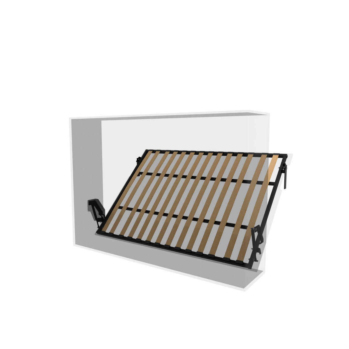 SCHRANKBETT Morphy Einbaubares 200x150 Horizontal - Weiß, Holz/Metall (200/150cm) - WallBedKing