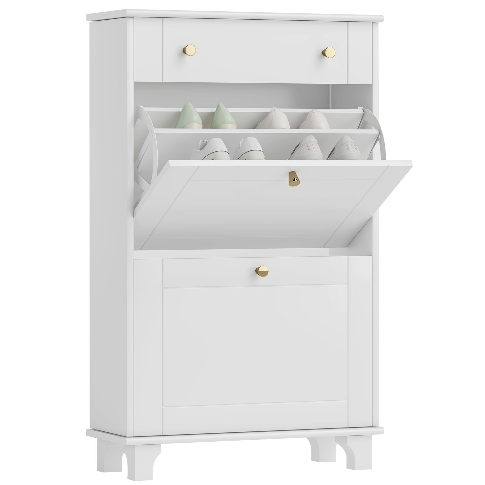 Pangivo Schuhschrank Weiß 60x98.5x23.5 cm