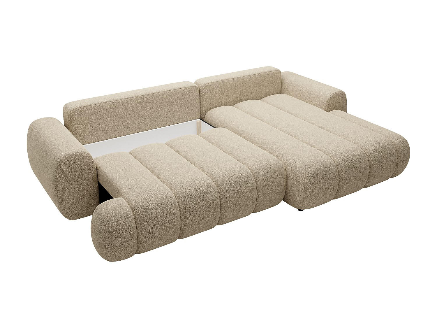 SCHLAFSOFA - 4 Personen-Sitzer - Stoff - Beige - - Beige, Textil (272/81/168cm) - Vente-Unique