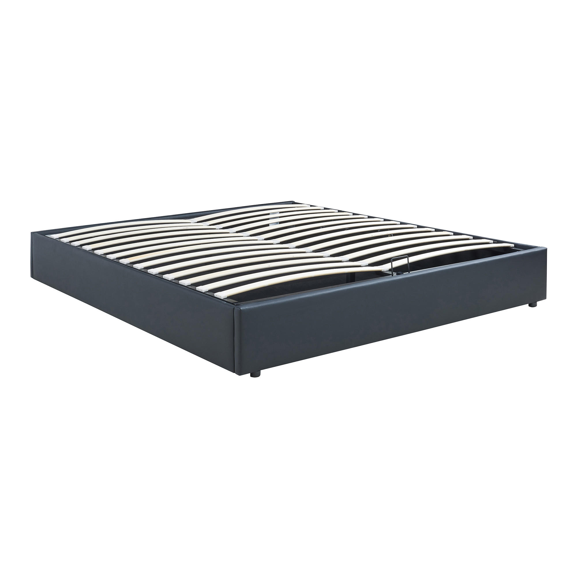 ČALOUNĚNÁ POSTEL Nola - černá, kompozitní dřevo/textil (160/200cm) - [en.casa]