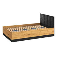 BETT Colt schwarz / Craft Gold Eiche 126 / 208 / 90cm - Braun, Holz/Holzwerkstoff (120/200cm) - Feldmann-Wohnen
