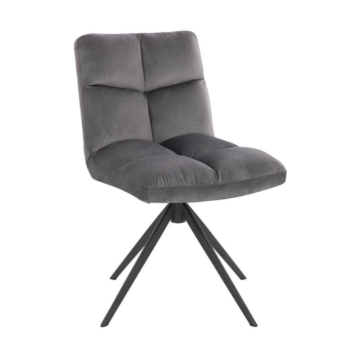 ESSZIMMERSTUHL NODA - Farbe: Hellgrau, Menge: 4 - Hellgrau, Textil/Metall (61/84/47cm) - Home Deluxe