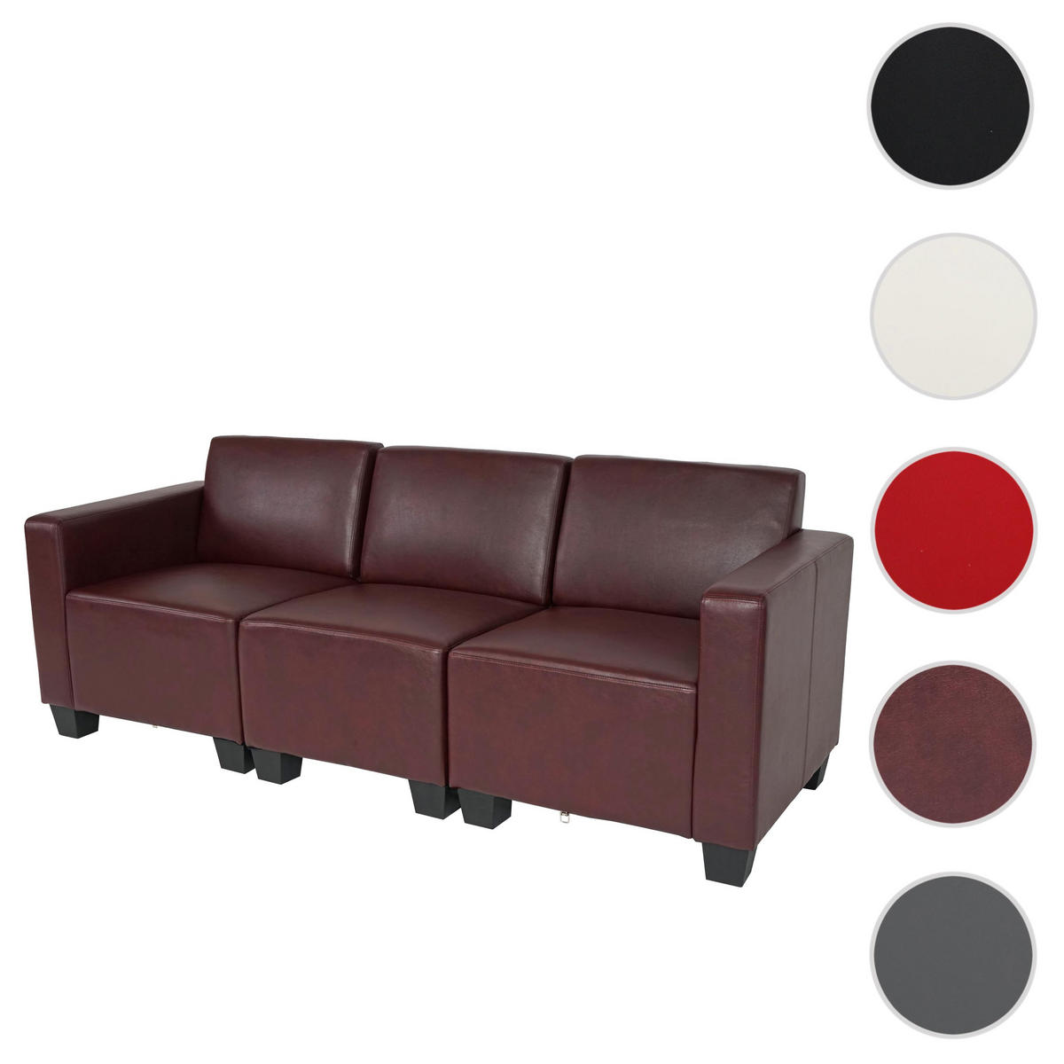 3-SITZER SOFA Rotbraun - Rotbraun, Textil (193/76/72cm) - MCW