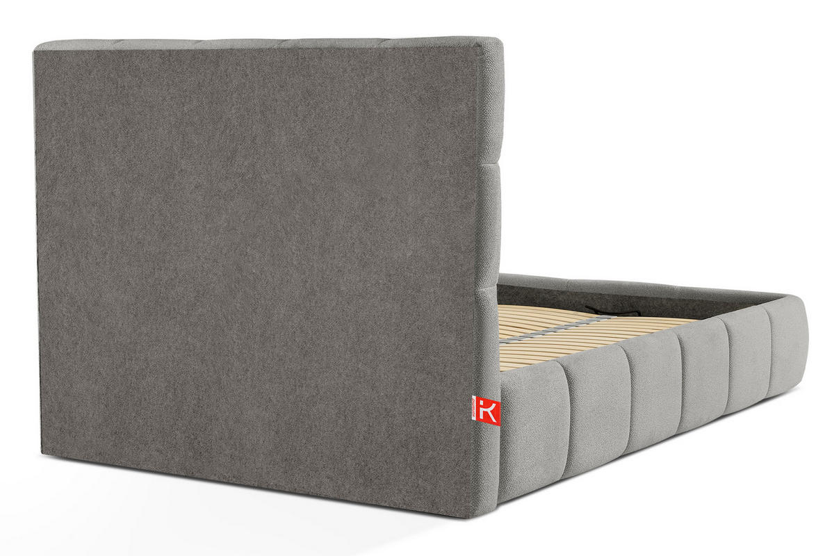 POLSTERBETT ALTOS Bouclé, grau - Grau, Holz/Holzwerkstoff (140/200cm) - KONSIMO®