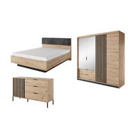 SCHLAFZIMMER-SET Tally Artisan Eiche / anthrazit 5-teilig - Eiche Artisan/Braun, Holz/Holzwerkstoff (160/200cm) - Feldmann-Wohnen