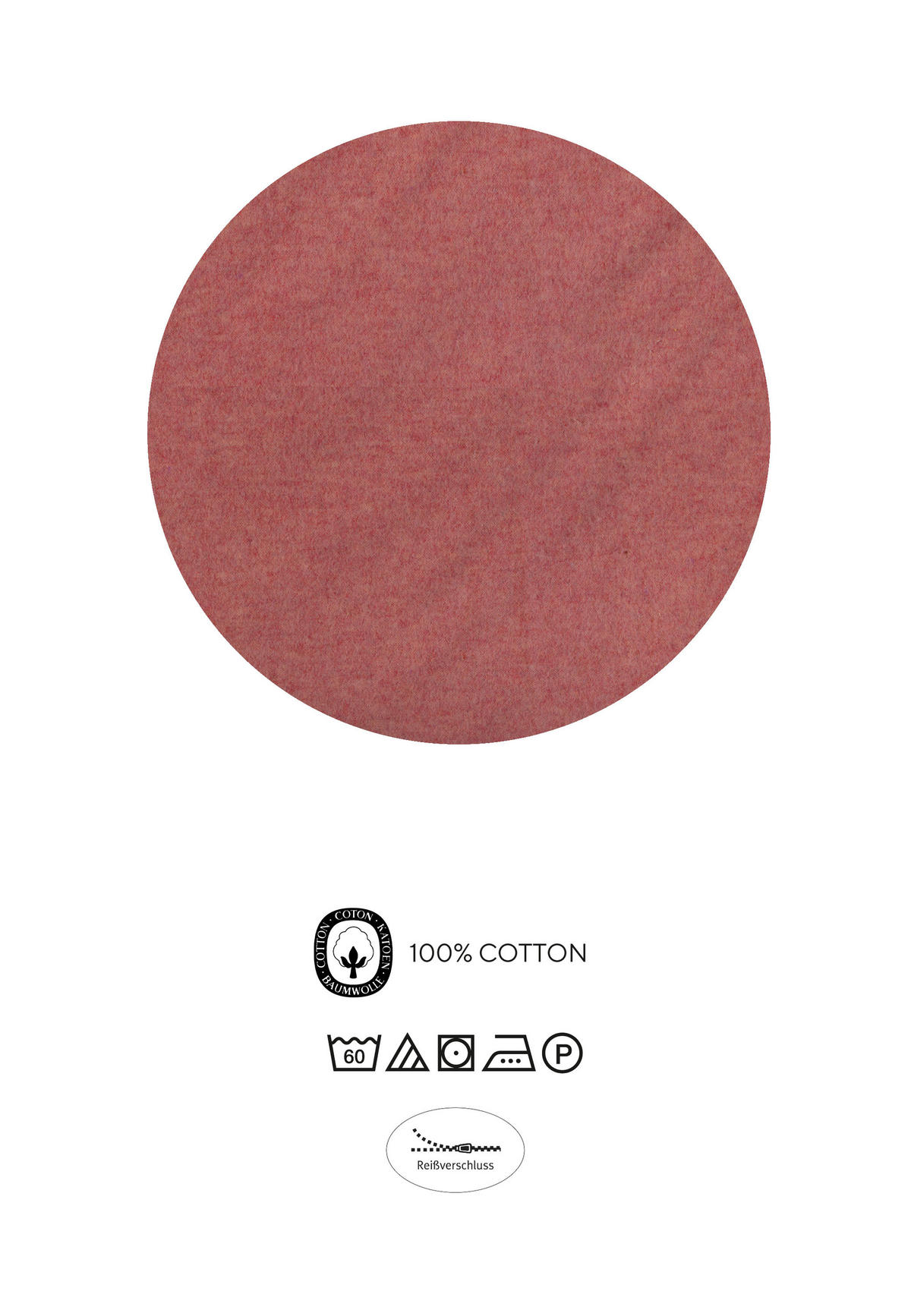BETTWÄSCHE-GARNITUR Biber Melange UNI chili, 155x200 cm + 80x80 cm - Rot, Textil (155/200cm) - biberna