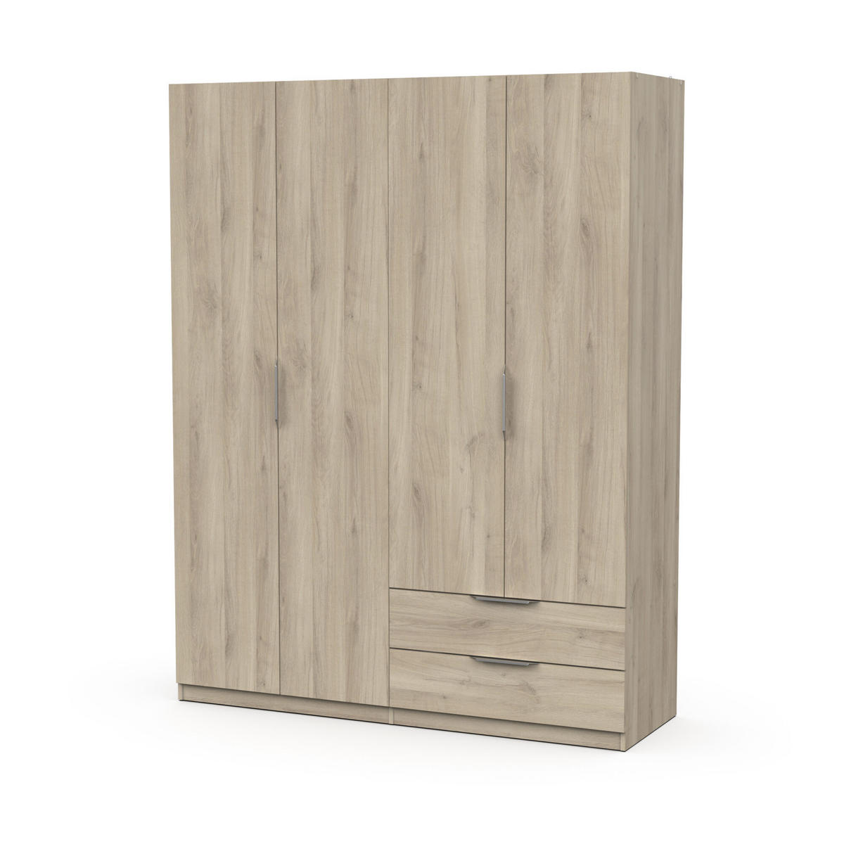 SCHRANK, 4 Türen - GHOST - Eiche - 157,3 x 51,1 x 203 cm - Beige, Holz (51.1/203/157.3cm) - Demeyere