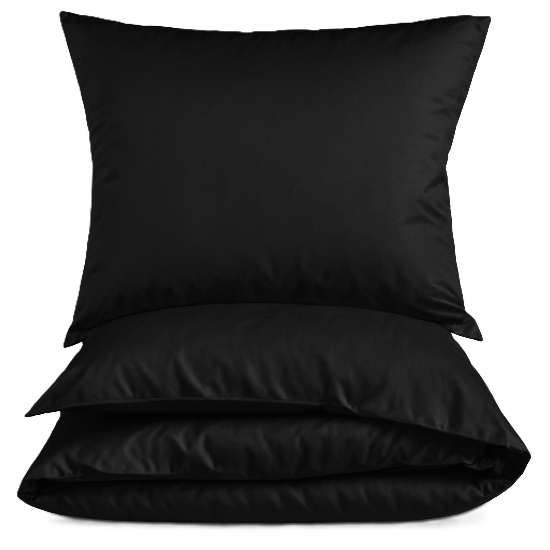 MIKROFASER-BETTWÄSCHE 135x200 cm Schwarz - Schwarz, Textil (135/200cm) - Carpe Sonno