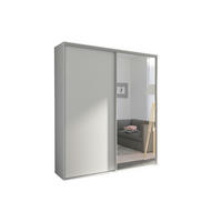 SCHIEBETÜRENSCHRANK - Kleiderschrank BORA 204 mit Spiegel - Weiß - Weiß, Holzwerkstoff (204/244/62cm) - Möblo