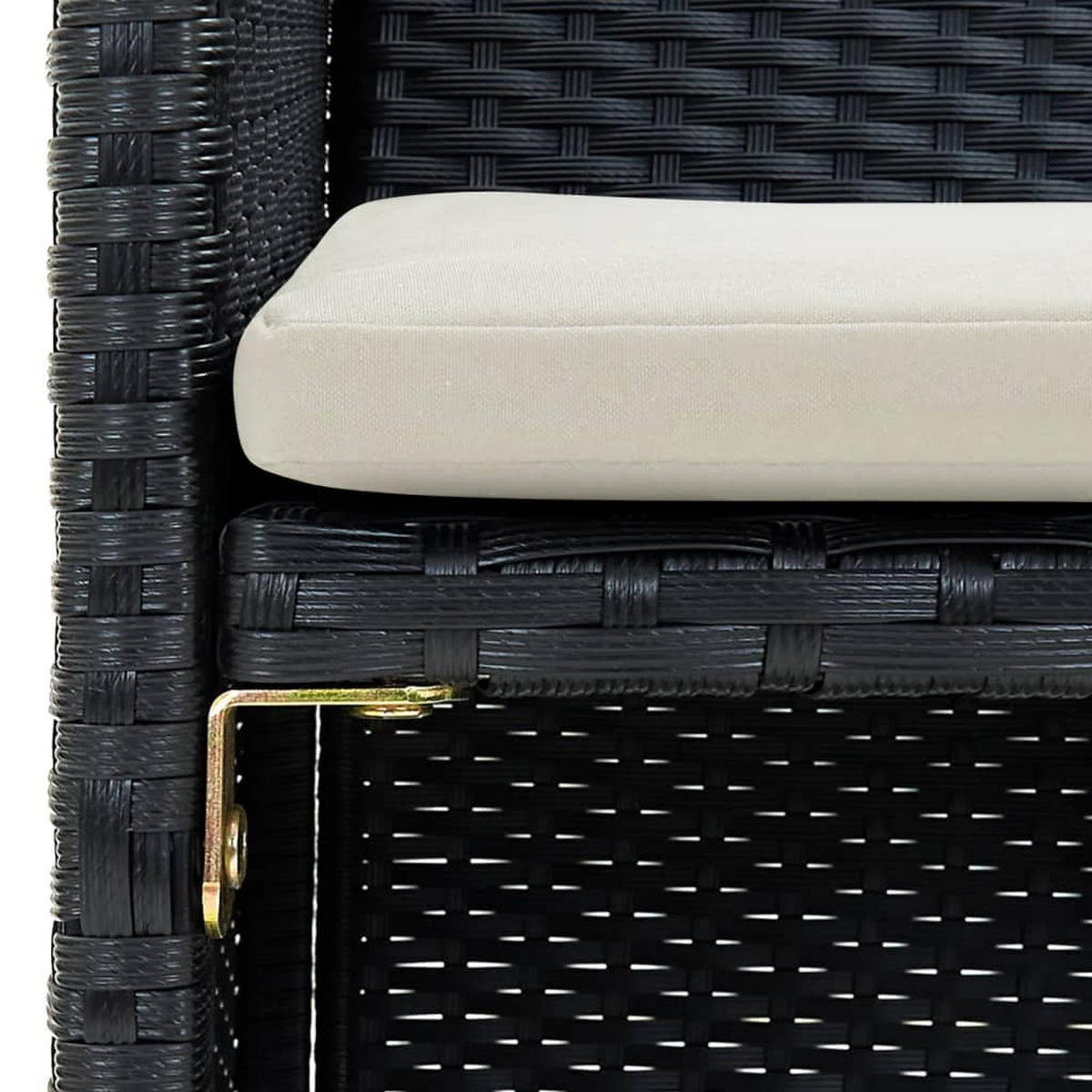 2-SITZER-GARTENSOFA Mit Polstern Schwarz Poly Rattan - Schwarz, Kunststoff (100/85/56cm) - vidaXL