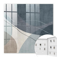 SCHLÜSSELBOX Weiß 30x30 cm – Türöffnung nach rechts - Blaue Abstraktion - Blau, Metall (30/30/5cm) - TULUP
