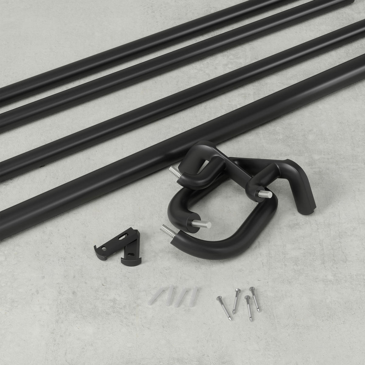 DOPPEL-GARDINENSTANGE Twilight, Schwarz - Schwarz, Metall (168cm)