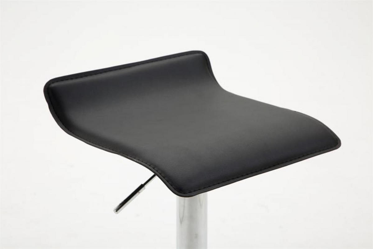 BARHOCKER Lederlook schwarz - Chromfarben/Schwarz, Textil/Metall (36/63/39cm) - CLP
